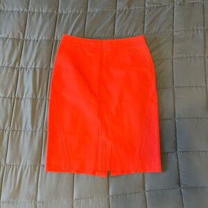 Ann Taylor Orange Knee-length Pencil Skirt